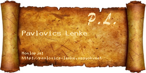 Pavlovics Lenke névjegykártya